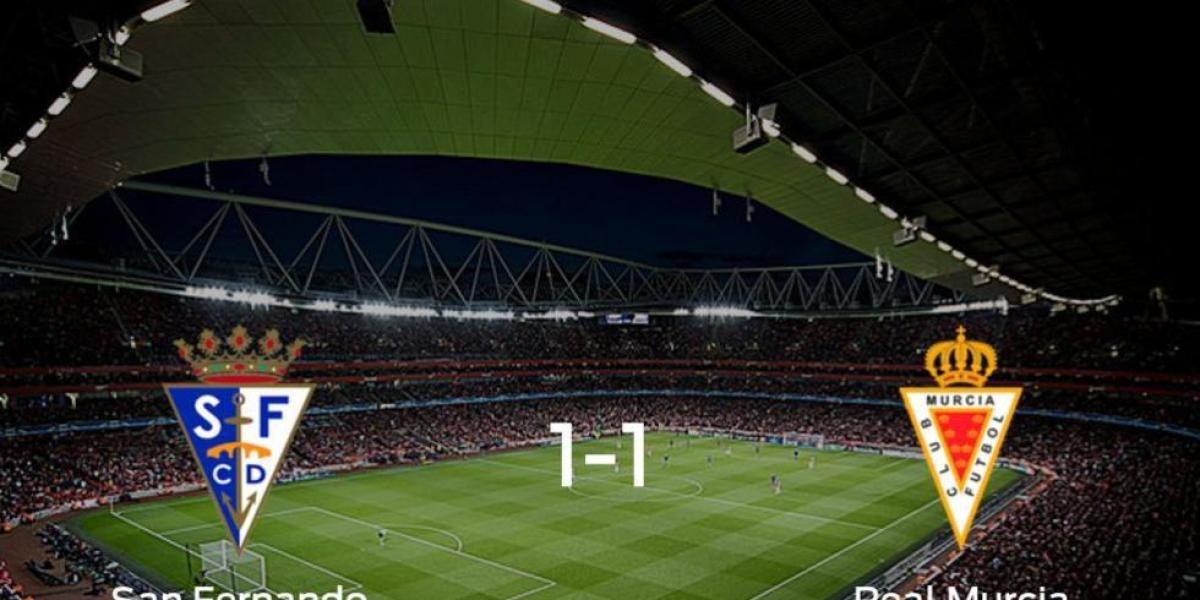 El San Fernando y el Real Murcia empatan 1-1 y se reparten los puntos