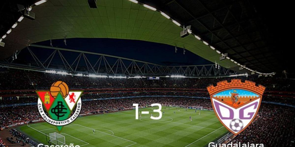 El Guadalajara se lleva el triunfo tras derrotar 1-3 al Cacereño
