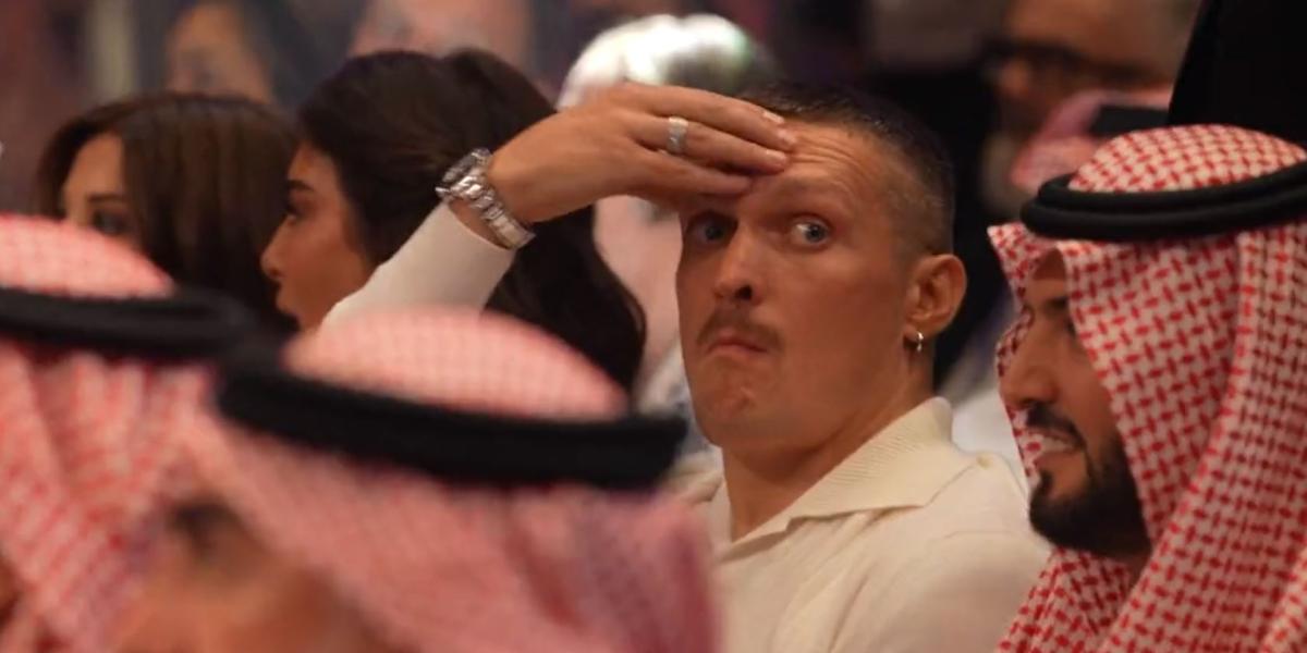 La reacción de Usyk cuando Ngannou mandó a la lona a Tyson Fury