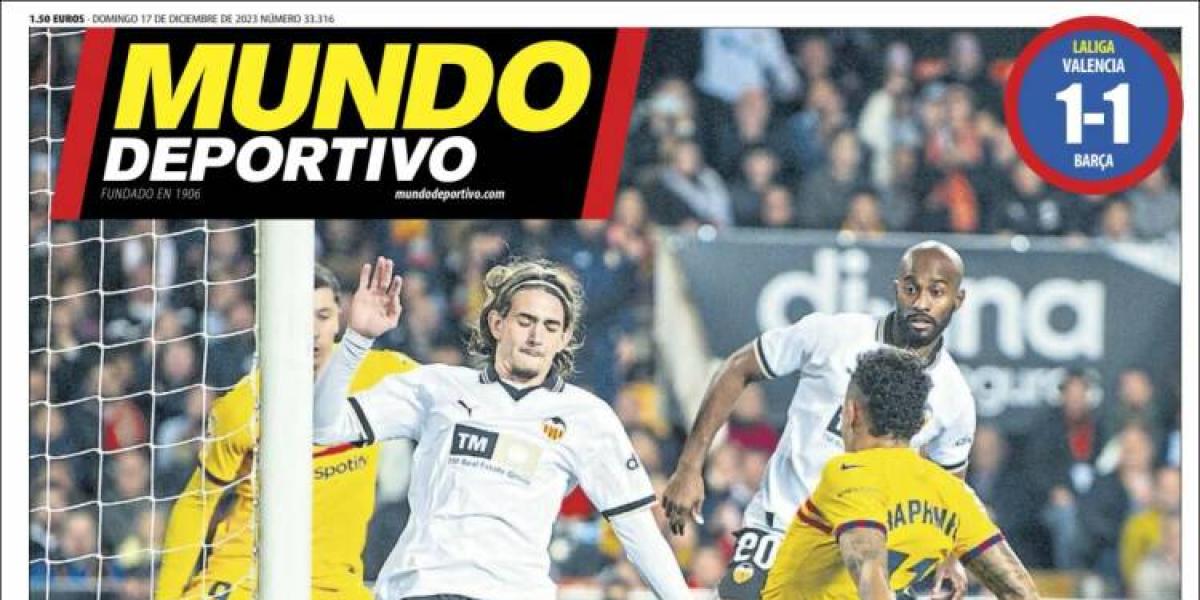 El nuevo pinchazo del Barça contra el Valencia, acapara todas las portadas