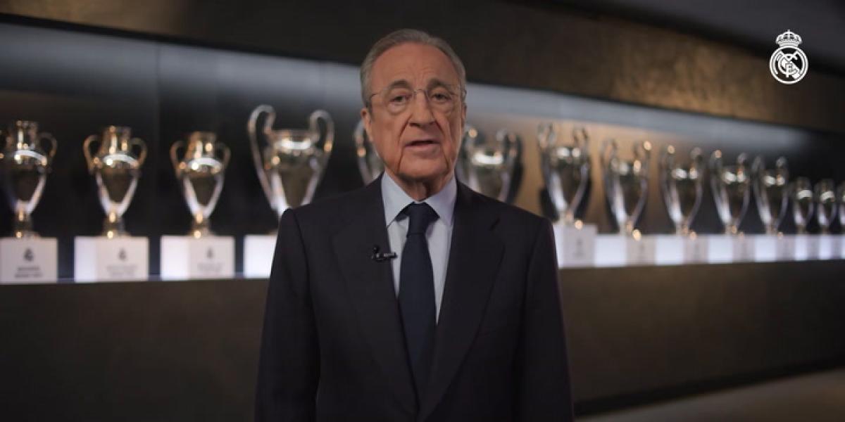 Florentino en el mensaje institucional del Real Madrid sobre la Superliga