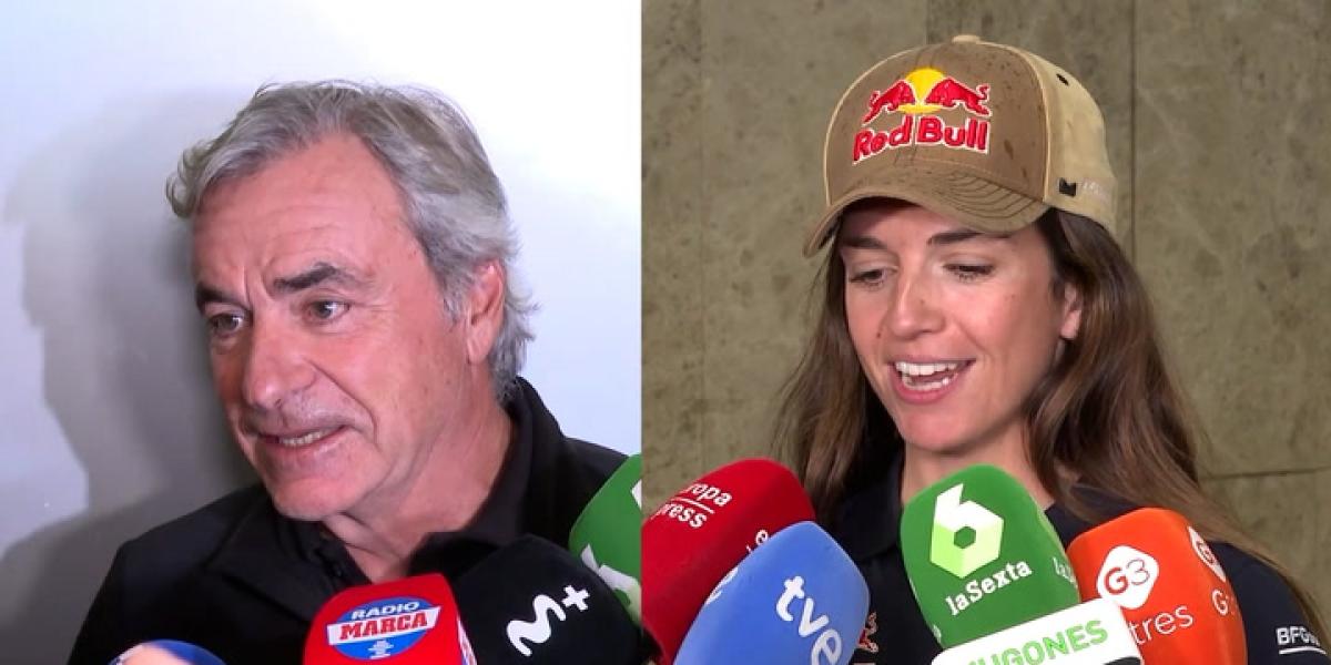 Los campeones del Dakar Carlos Sainz y Cristina Gutiérrez llegan a Madrid