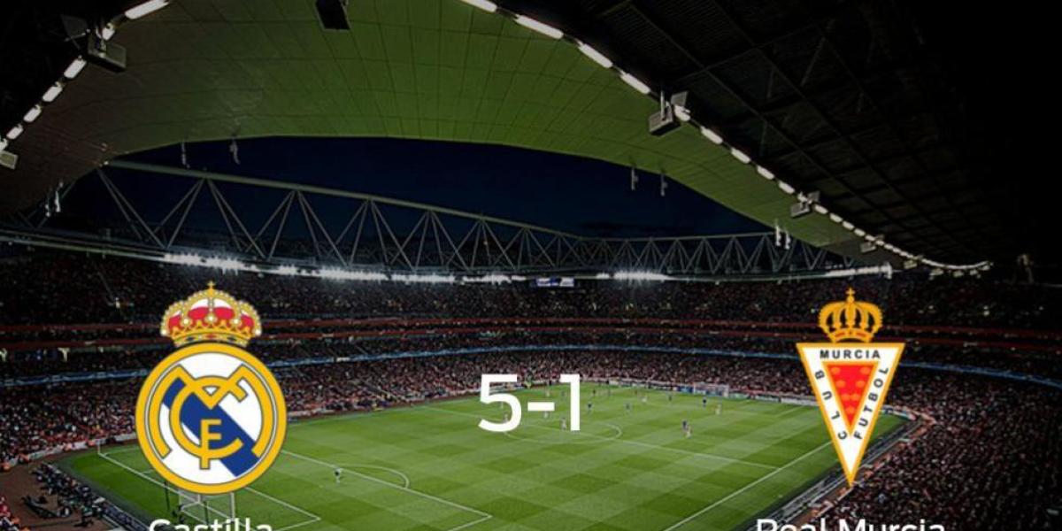 El RM Castilla consigue la victoria ante el Real Murcia con una amplia goleada (5-1)