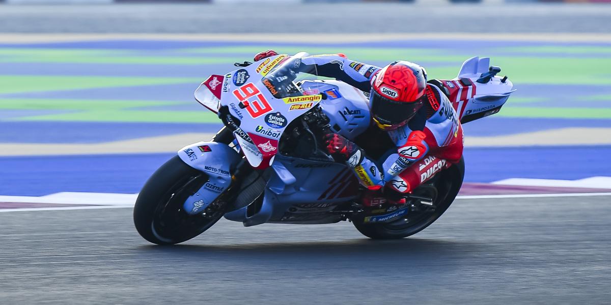 Marc Márquez vuelve a estar arriba en Qatar: se apunta su primera Práctica Libre con Ducati en agua