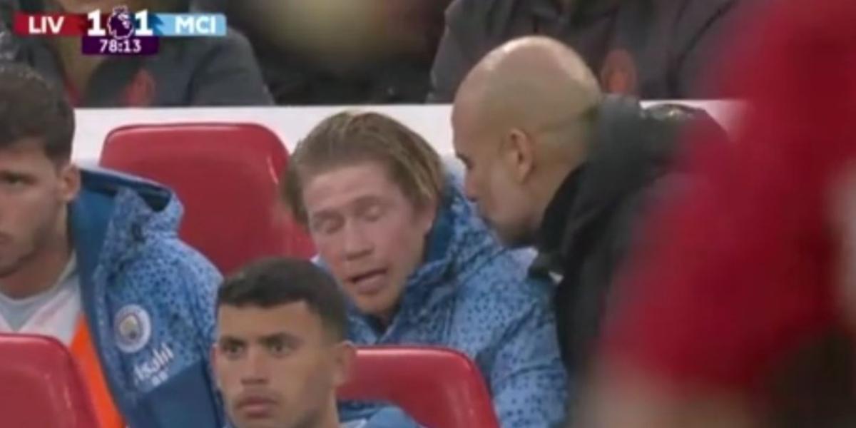 ¡Tremendo enfado de Kevin de Bruyne con Pep Guardiola!