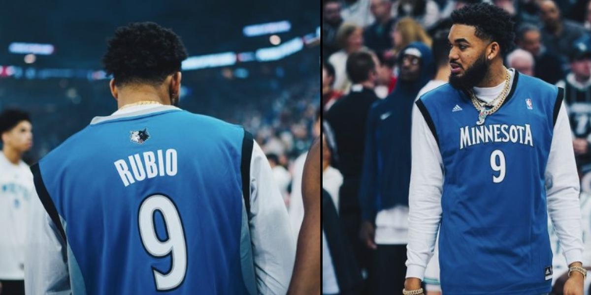 Una estrella de la NBA luce la camiseta de Ricky Rubio en la banda