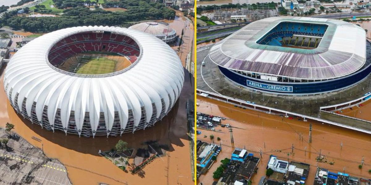 Dramáticas imágenes desde Brasil: así han quedado los estadios de Porto Alegre tras las inundaciones