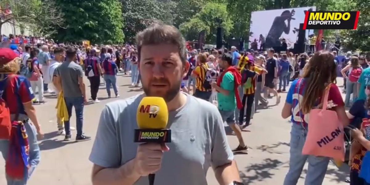 Ambientazo en la Fan Zone del Barça en Bilbao