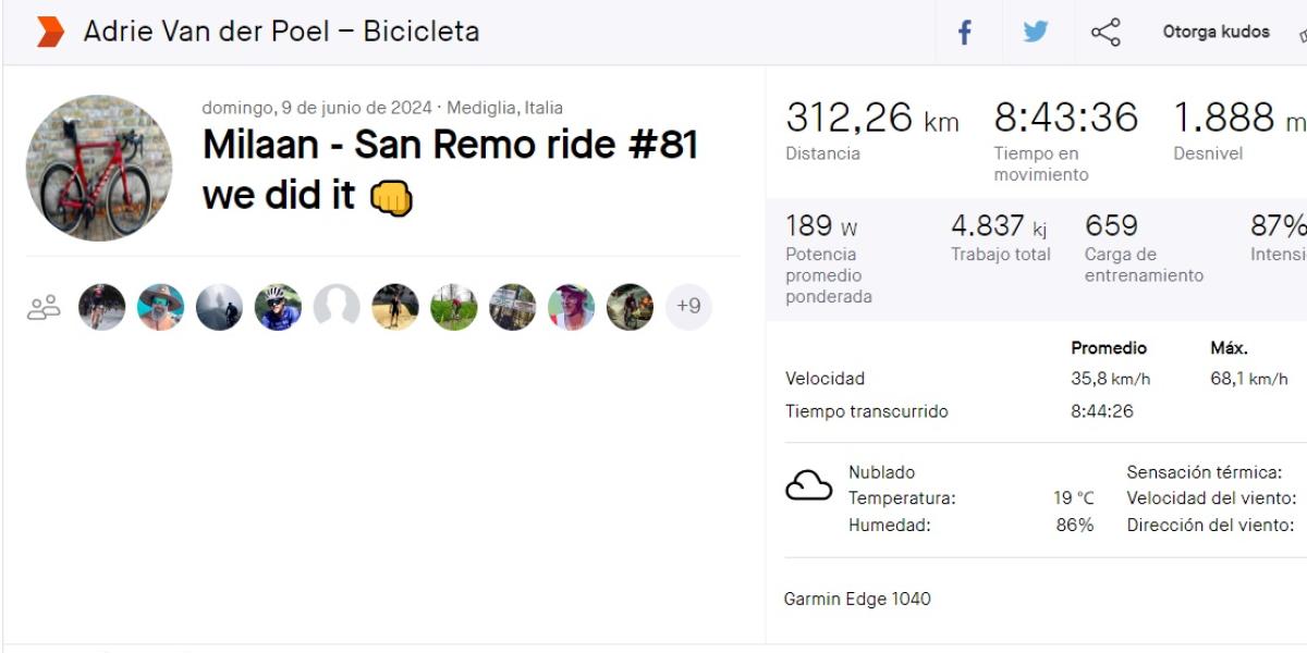 Adrie Van der Poel se marca una Milán-San Remo: ¡312 km con 64 años!