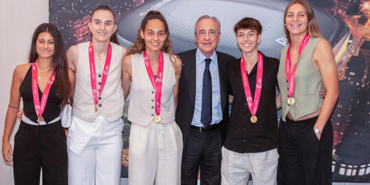 Campeonas de Europa en el palco del Bernabéu