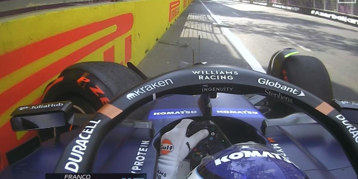 Leclerc y Colapinto empiezan con accidente contra el muro en Bakú, en el GP de Azerbaiyán de F1