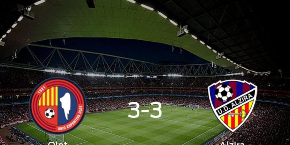 El Olot y el Alzira empatan 3-3 y se reparten los puntos