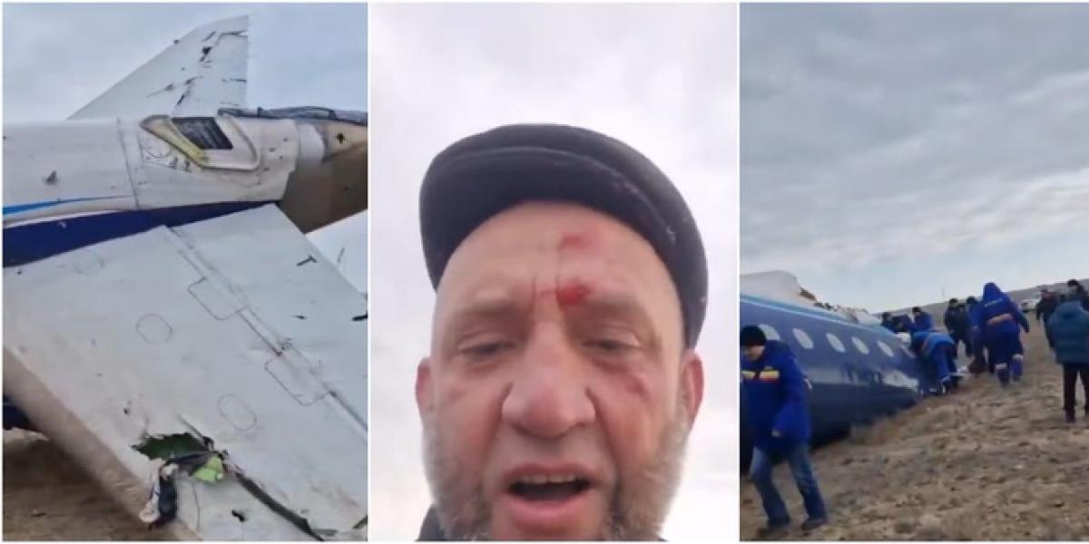 El pasajero que grabó cómo se estrellaba el avión en Kazajistán sobrevivió y publicó otro vídeo