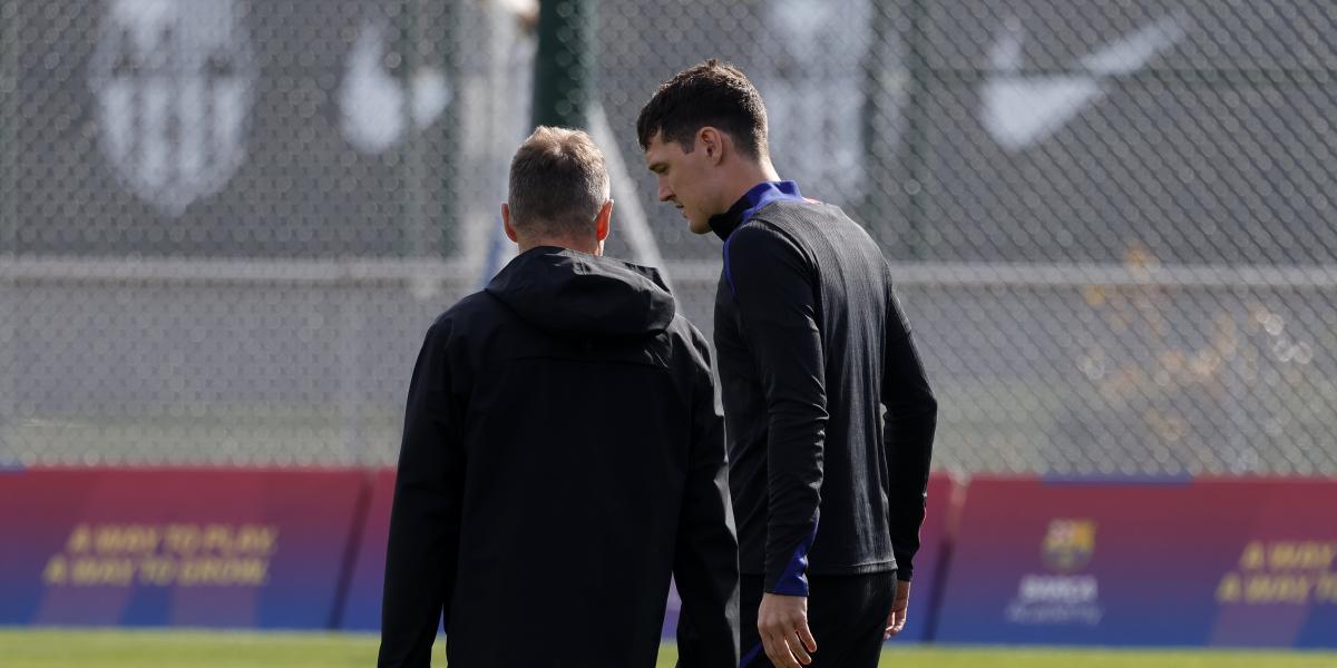 Christensen, en la Ciutat Esportiva con Flick