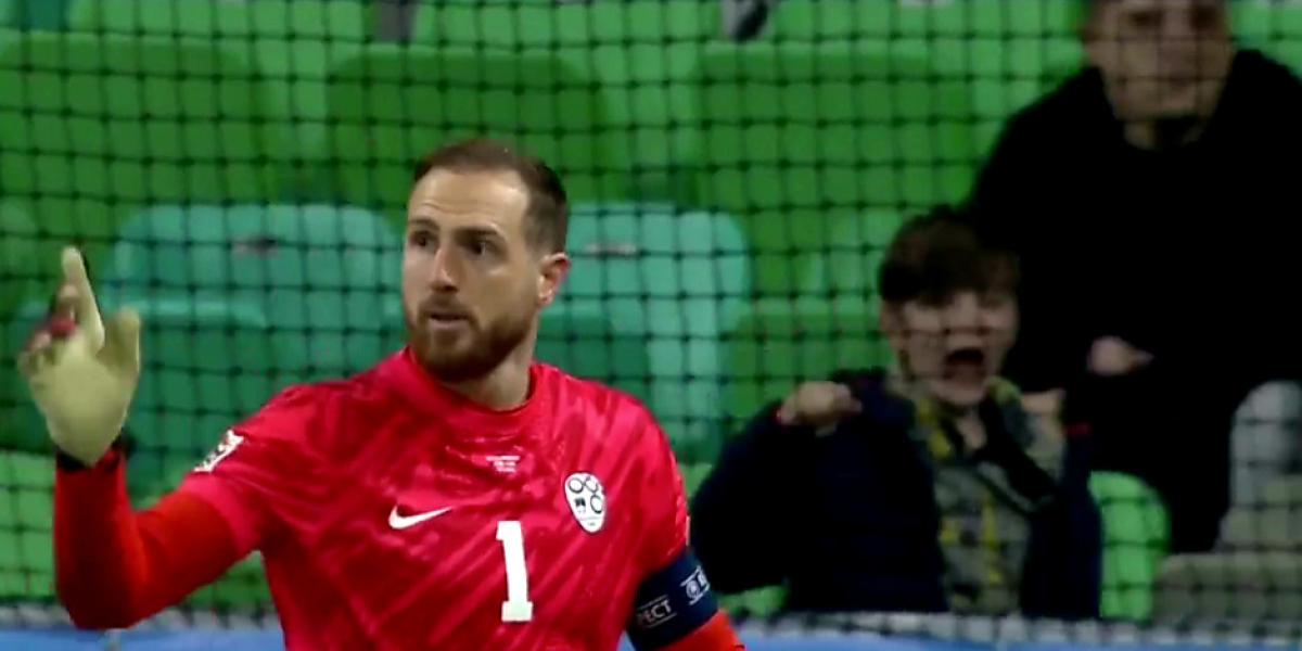 Oblak, brillante para lograr la permanencia de Eslovenia en la Liga de Naciones
