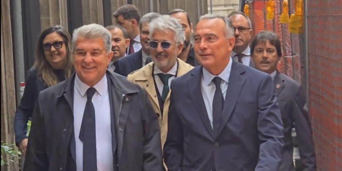 Laporta, exultante desde un balcón de Milán: Confianza plena