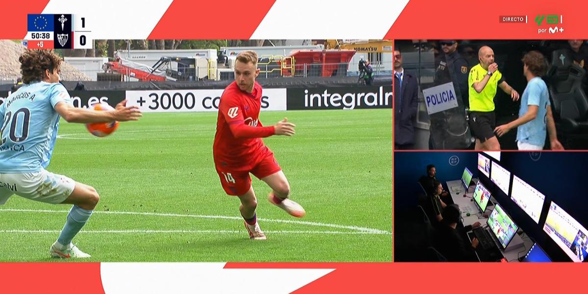 Polémica en el Celta-Sevilla: ¡Roja directa a Marcos Alonso!