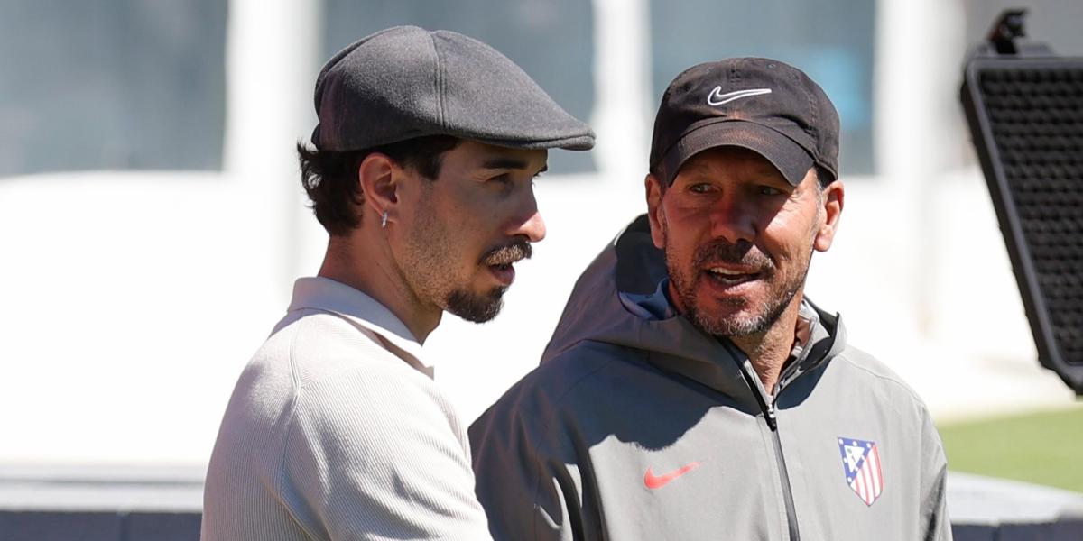 Visita sorpresa en el entrenamiento del Atlético