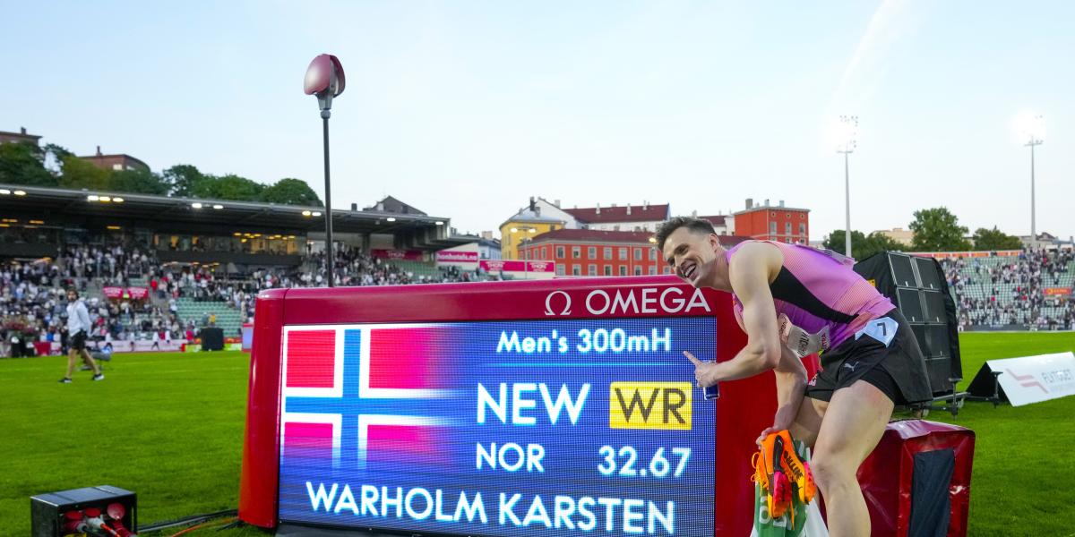 Karsten Warholm firma una marca histórica en la Diamond League de Oslo