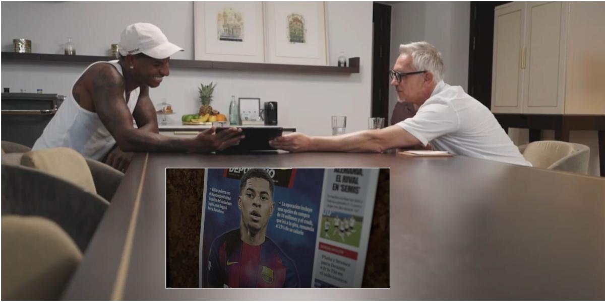 La portada MD del fichaje de Rashford luce en la entrevista de Lineker y Richards