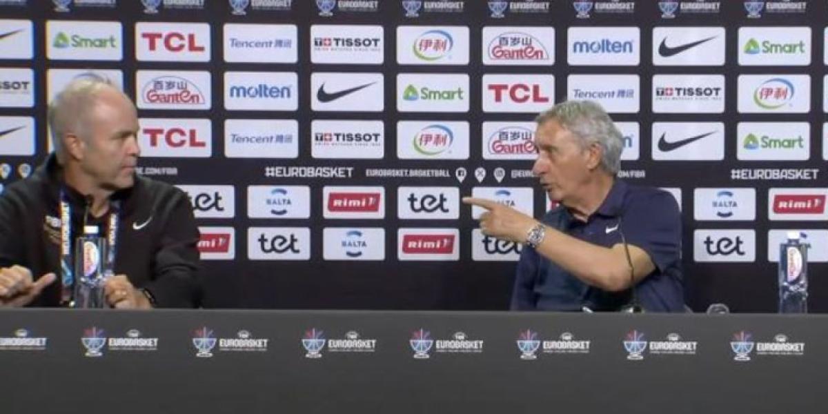 Svetislav Pesic la lía en la primera rueda de prensa del Eurobasket