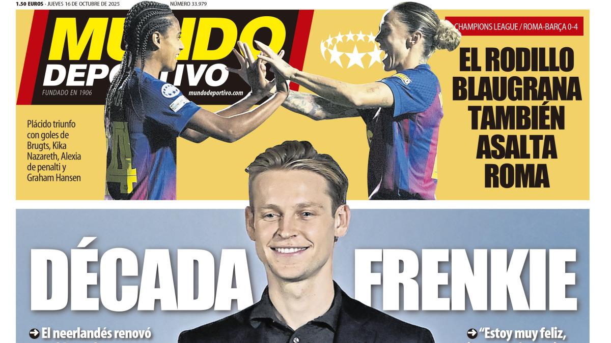 Portada de Mundo Deportivo del jueves, 16 de octubre de 2025