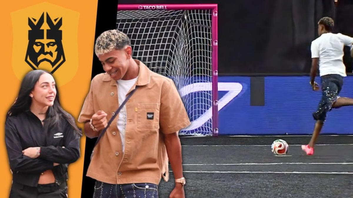 Lamine se divierte con Nicki Nicole en la Cupra Kings: así lanzó el penalti presidente con mensaje a Koundé