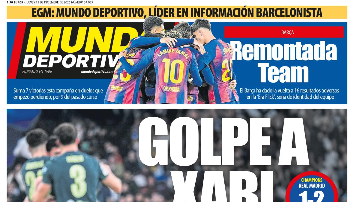 Portada de Mundo Deportivo del jueves 11 de diciembre de 2025