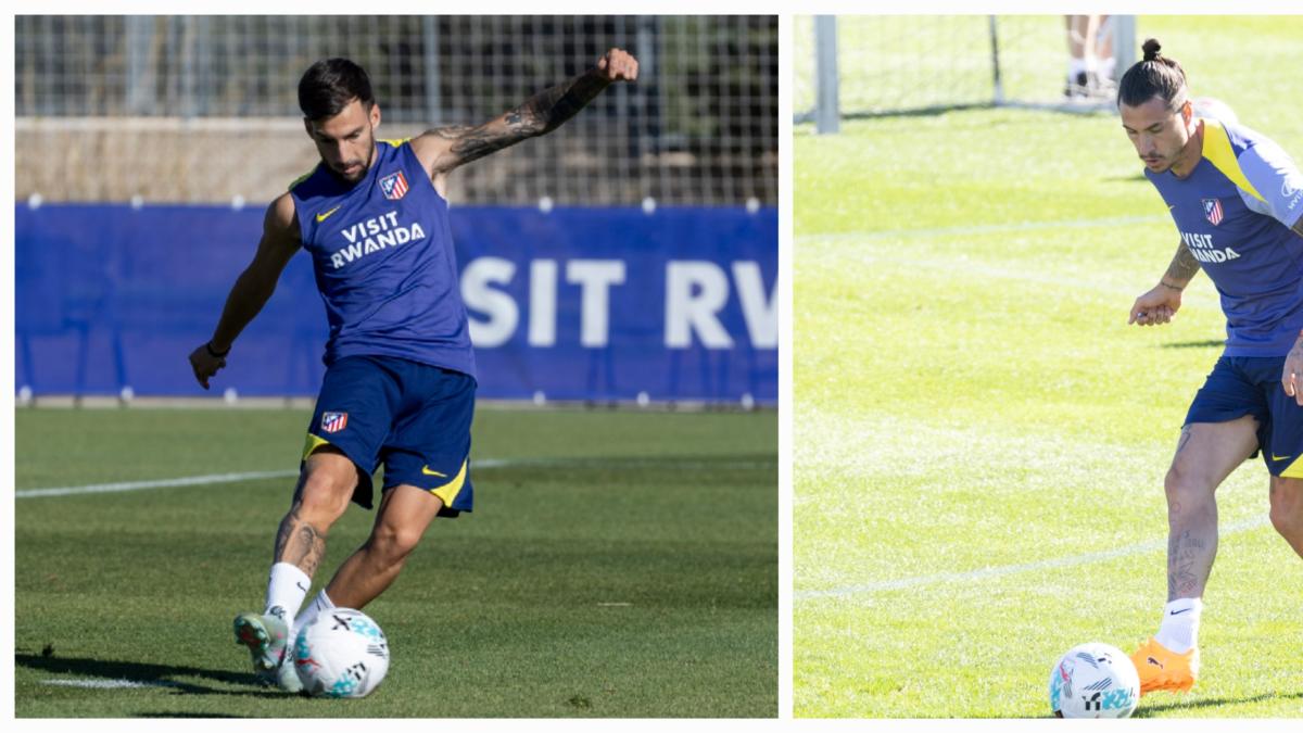 Giménez y Baena, las buenas noticias del entrenamiento del Atlético