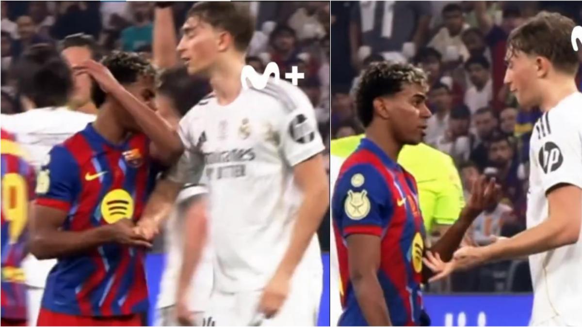 El tenso pique entre Lamine y Huijsen: No te equivoques