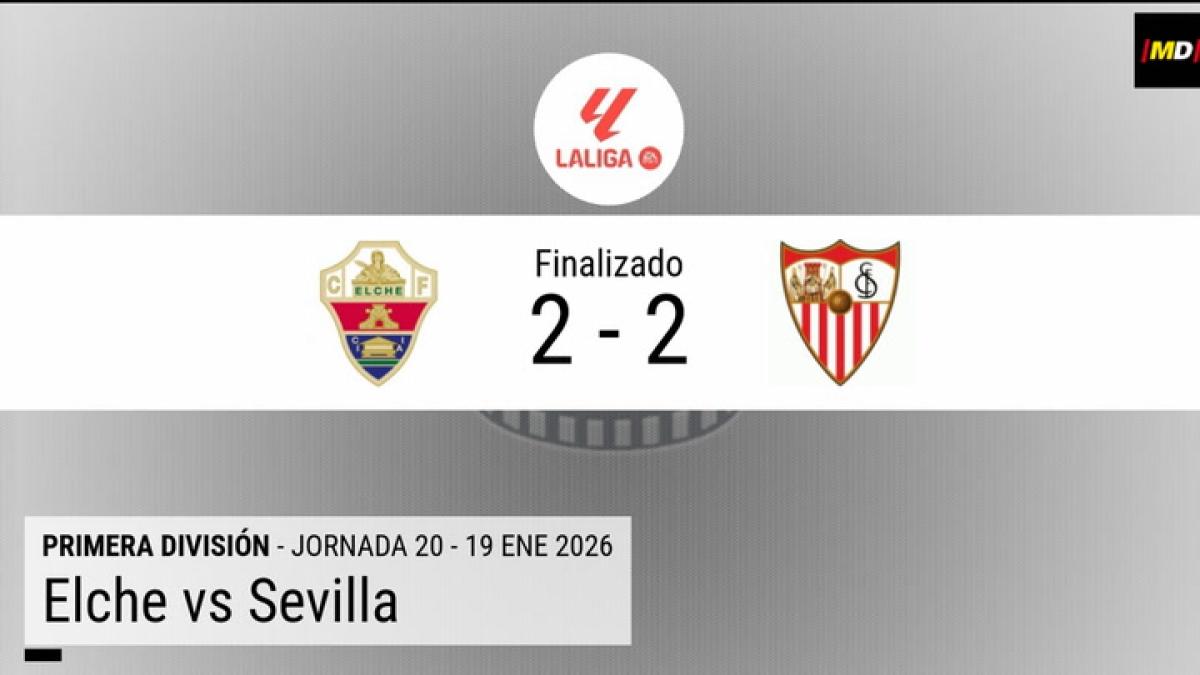 Resumen en datos del Elche - Sevilla