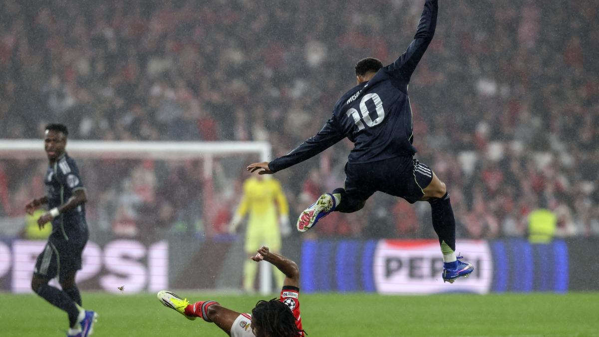 Mbappé adelanta de cabeza al Madrid en el primer remate a puerta