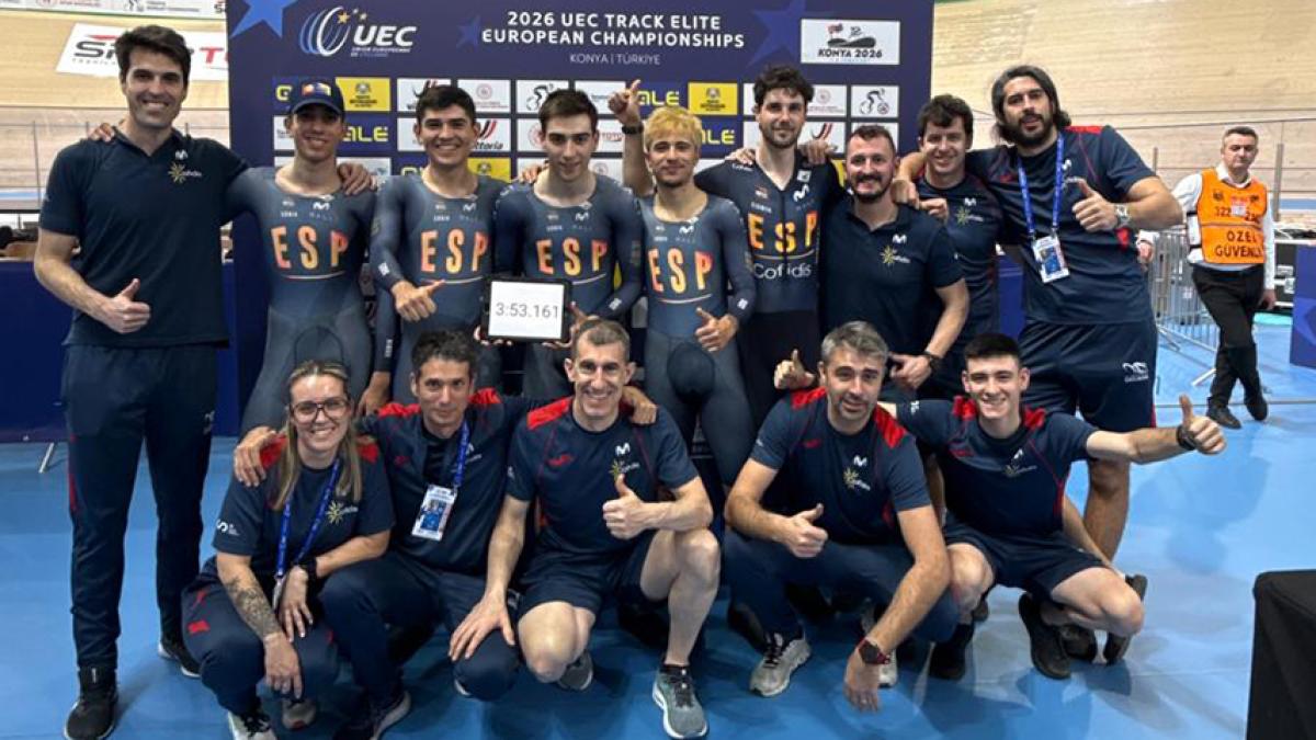 Récords de España de persecución y velocidad por equipos en el primer día de Europeo
