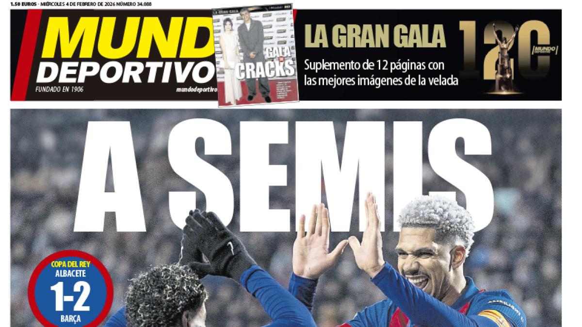 Portada de Mundo Deportivo del miércoles 4 de febrero de 2026