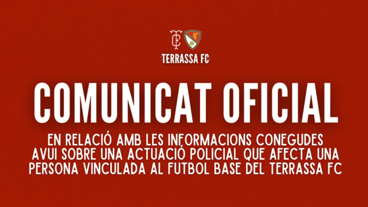 Detenido un entrenador del fútbol base del Terrassa