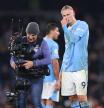 MANCHESTER, ENGLAND - FEBRUARY 17: A dejected Erling Haaland of Manchester City during the Premier League match between Manchester City and Chelsea FC at Etihad Stadium on February 17, 2024 in Manchester, England. (Photo by Robbie Jay Barratt - AMA/Getty Images