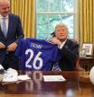 U.S. President Donald Trump poses for photographs with FIFA President Gianni Infantino in the Oval Office at the White House August 28, 2018 in Washington, DC. The 2026 FIFA World Cup will be jointly hosted by the United States, Canada and Mexico and will be the first World Cup in history to be held in three countries at the same time.