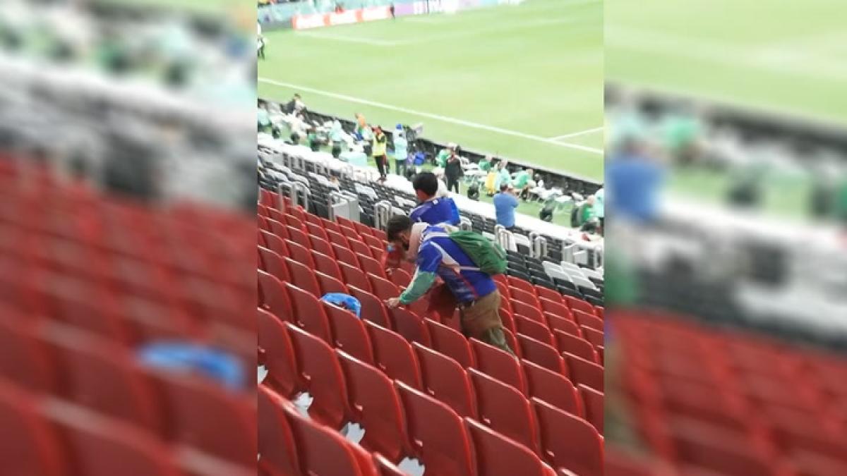 Hinchas japoneses generaron gran sorpresa por la actitud que tuvieron en la inauguración del Mundial